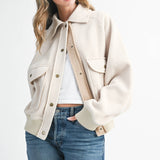 Cropped Button-Up Scripture Jacket