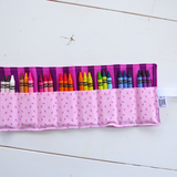 Crayon Roll-Up Organizer - Pink/Purple